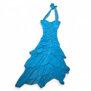 American Vintage Speechless Blue Halter Maxi Dress - Medium